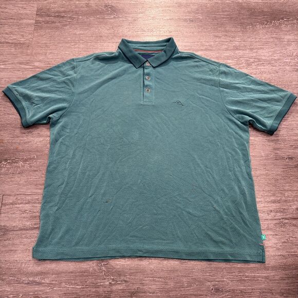 Tommy Bahama Polo‎ Shirt Mens XL Green Golf Short Sleeve Modal Collared Adult - Picture 1 of 11